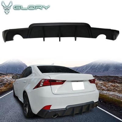 Fits 14-16 Lexus IS250 IS350 IS300 Rear Diffuser W Style Bumper Lip Shark Fin PU