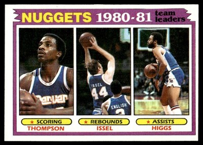 1981-82 Topps Basketball Card David Thompson/Dan Issel/Kenny Higgs B Denver