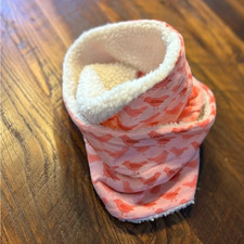 Girls Infinity Winter Cowl- sweet pink bird print
