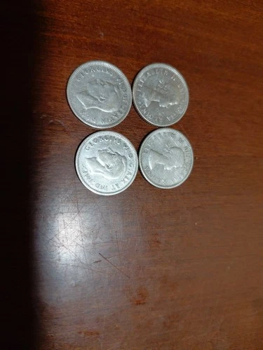 New ListingLot of 4 80% Silver Canadian Elizabeth II Dimes 1943, 1951, 1956, 1963