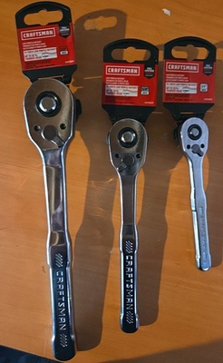 #ad Craftsman Low Profile 72 Tooth Ratchet Set 1 4quot; 3 8quot; 1 2quot; New in Packaging $59.99
