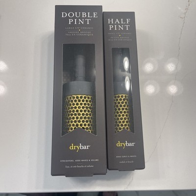 Drybar NIB 2 Qty Round Ceramic Styling Brushes -Half Pint & Double Pint
