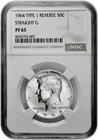 1964 Type 1 Reverse Straight G 50C Silver Proof Kennedy Half Dollar NGC PF 65