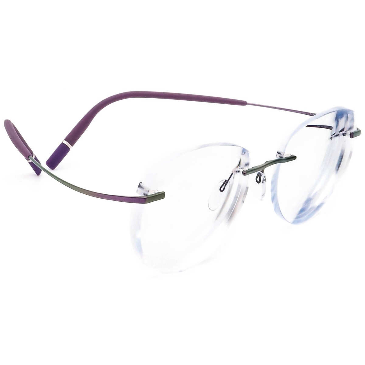 Silhouette Eyeglasses 5541 70 4140 Titan Purple&Green Rimless