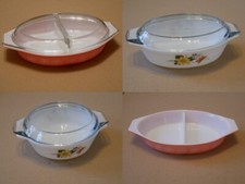 Vintage JAJ Pyrex England Auflaufform Blumendekor Pastell Eisblume Corning Ware