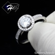 WOMEN 925 STERLING SILVER CUBIC ZIRCONIA ENGAGEMENT RING SIZE 6-9 SR15