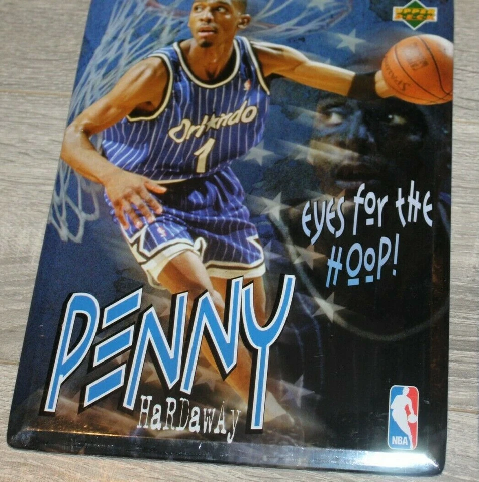GRAN PÓSTER 1996 Upper Deck Penny Anfernee Hardaway tarjetas de metal 8" x 11" sellado Foto 2 de 4