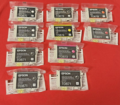 10x Original Epson Set T0870, T0871, T0873, T0874, T0877, T0878, T0879 Multipack