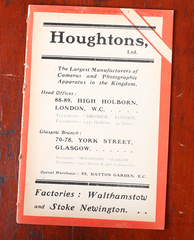。 HOUGHTONS BRITISH JOURNAL ALMANAC ADVERTISEMENTS, NO DATE/cks