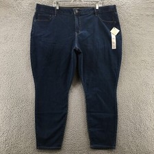 Ava  Viv Skinny Jeans Women 26 actual 48x29 Blue Dark Wash Denim Zip Fly NEW