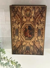 Vintage 1950s French Styled Leather Binding Book Storage Box Unique Decoration