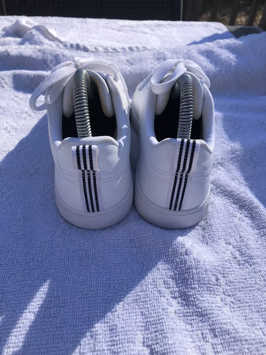 Adidas Womens VS Advantage F36746 White Black Stripe Sneaker Shoes Size 6