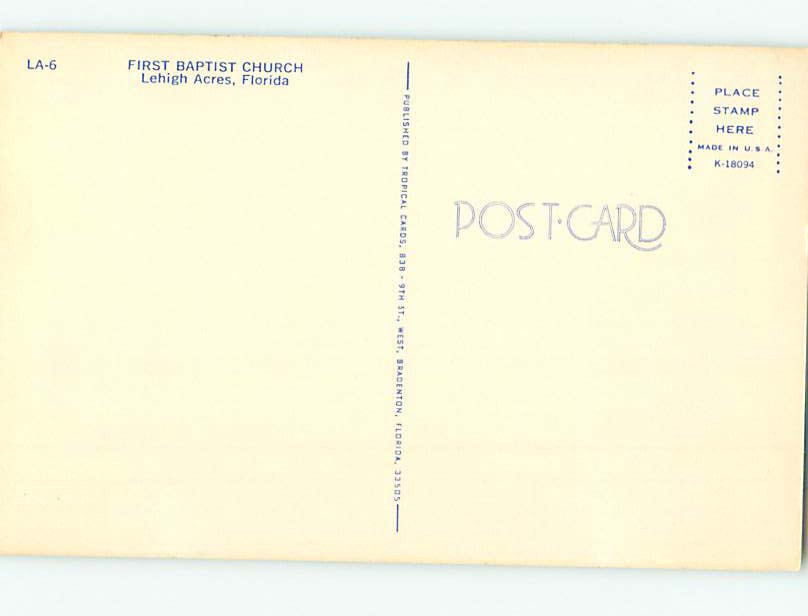 Pre1980 CHURCH SCENE Lehigh Acres Near Fort Myers Florida FL 10/11