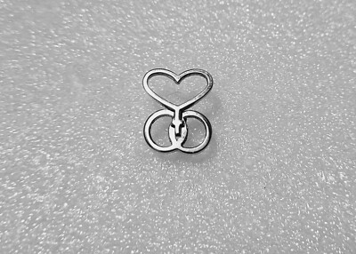 D & C Sterling Silver Heart Infinity Cross Tack Pin