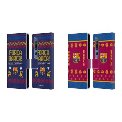 OFFICIAL FC BARCELONA CHRISTMAS JUMPER LEATHER BOOK CASE FOR XIAOMI PHONES