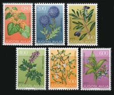 Yugoslavia: 1973 Medicinal Plants (1140-1145) MNH