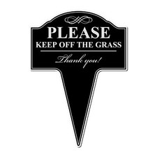10x14 Inch Please Keep Off Grass Sign with Stakes for Yard Lawn Outdoor