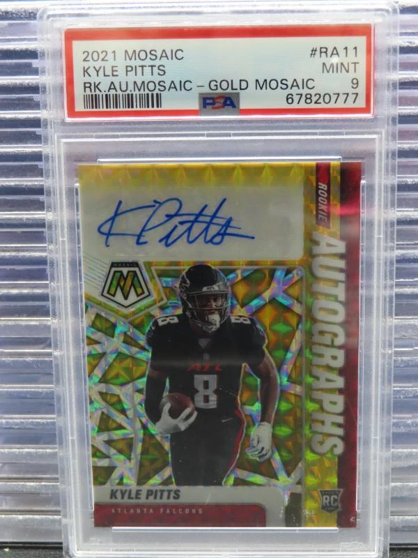 Kyle Pitts Panini Mosaic Rookie Autographs Mosaic #RA11 Gold Mosaic