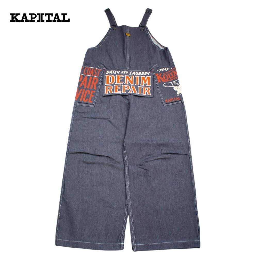 KAPITAL 【ウェルダーオーバーオール】indigo Kapital 11.5oz Denim Macaroni Overall, Indigo – Glasswing