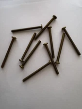 BRASS PAN HEAD SLOTTED MACHINE SCREWS. 1/4-20 x 3” 10 PCS. NEW