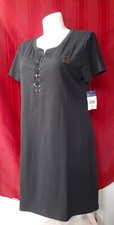 CHAPS Ralph Lauren Black Shift Dress Women's XXL w/Grommeted Lace Up Closure NWT
