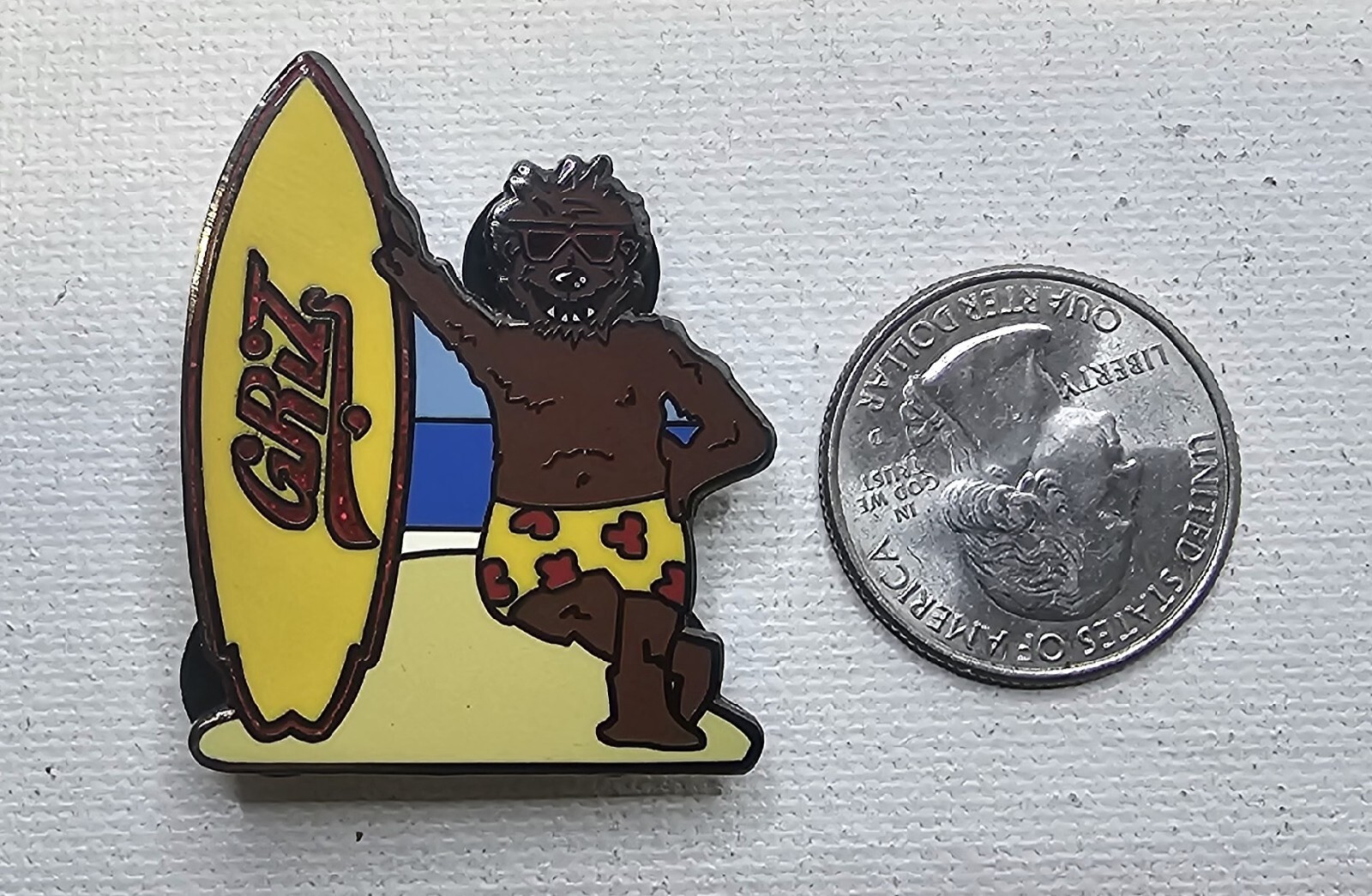 Surfer Bear Pin
