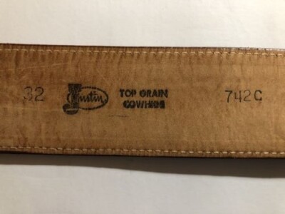 小物 Justin TOP GRAIN COWHIDE Justin Top Grain CowHide Leather Embroidered Brown 32