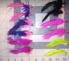 1/0 Alaska Salmon Fly Assortment With Xtra Large Lead Eyes, Extra Heavy.