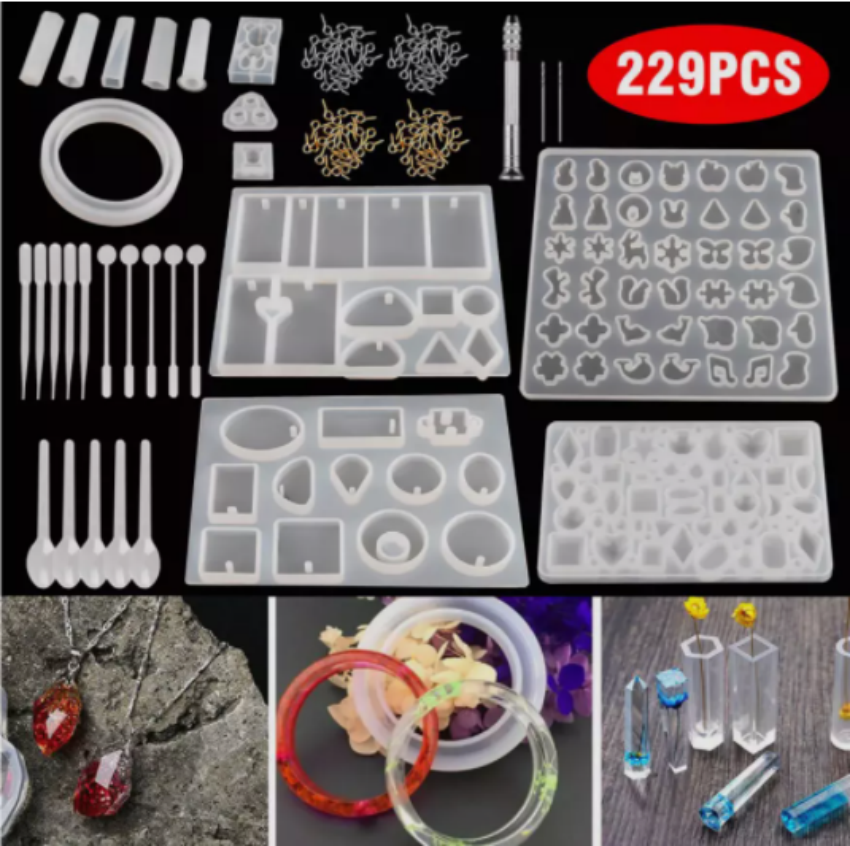 229 Resin Casting Silicone Molds Epoxy Spoon Kit Jewelry Making Pendant Craft