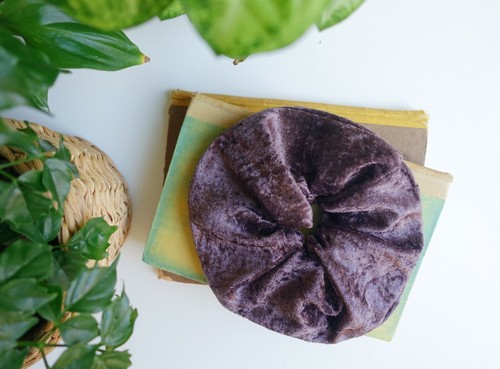 Scrunchie grand porte tresse BEAUCOUP de couleurs panne velours fait main années 90 - Photo 8/33