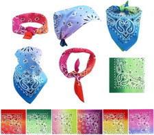 6 Pieces Tie Dye Bandana Cotton Paisley Bandanas Headbands Cowboy