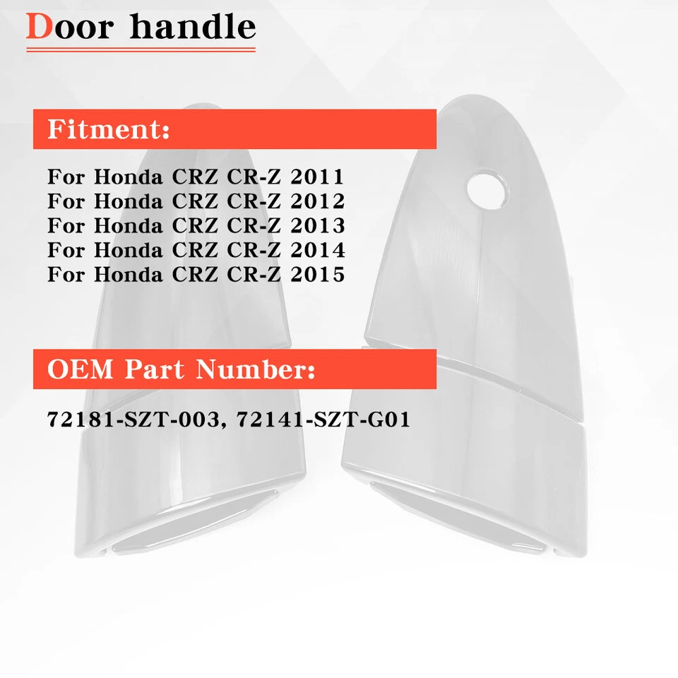 Par de manijas exteriores negras nuevas derecha + izquierda para Honda CRZ CR-Z 2011-2015 Foto 2 de 4