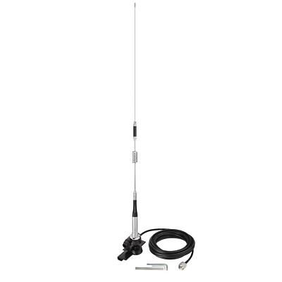VHF UHF PKW-LKW-Amateurfunkantenne & feste Halterung & PL259 5 m Kabel für BTECH