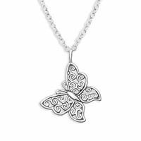Schmetterling Halskette Kette 925 Silber - Kinder Damen MäDchen Schmuck