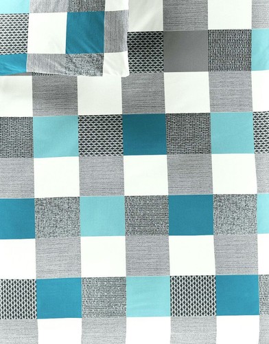 JACK by Bierbaum Seersucker Bettwäsche 2 tlg. 135x200cm Kariert Türkis Weiß Blau - Bild 3 von 7