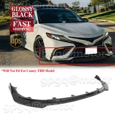 For Toyota Camry SE XSE 2021-2024 Glossy Black V Style Front Bumper Lip Splitter