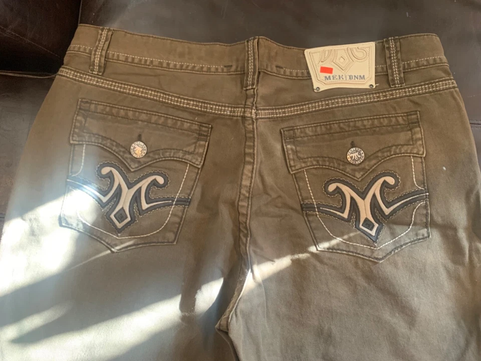 MEK DNM Brown denim jeans Leeds Straight 44W 34L - Image 2 of 4