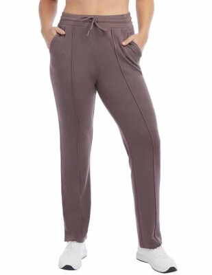 Danskin Women's Pants Scuba Active Pockets High Waist Plum