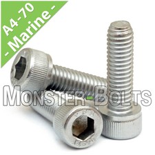 M8 Stainless Steel Socket Head Cap Screws, A4 / 316 Marine, DIN 912 1.25 Coarse