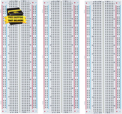 3Pcs Breadboard 830 Point Solderless Prototype PCB Board Kit for Arduino Proto S