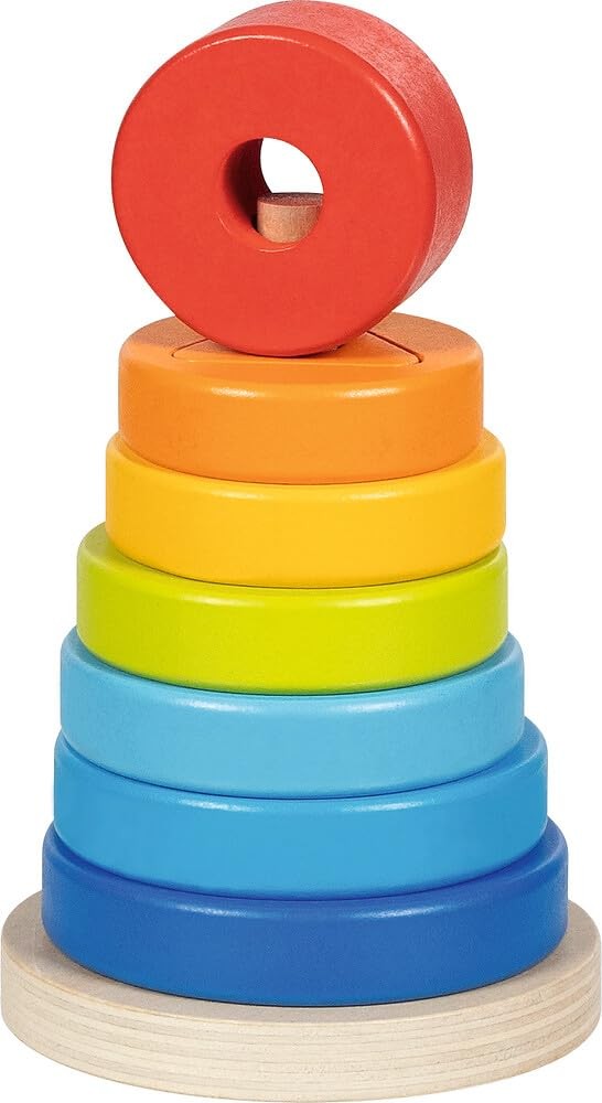 Goki vormenstapeltoren houten speelgoed educatief stapelen