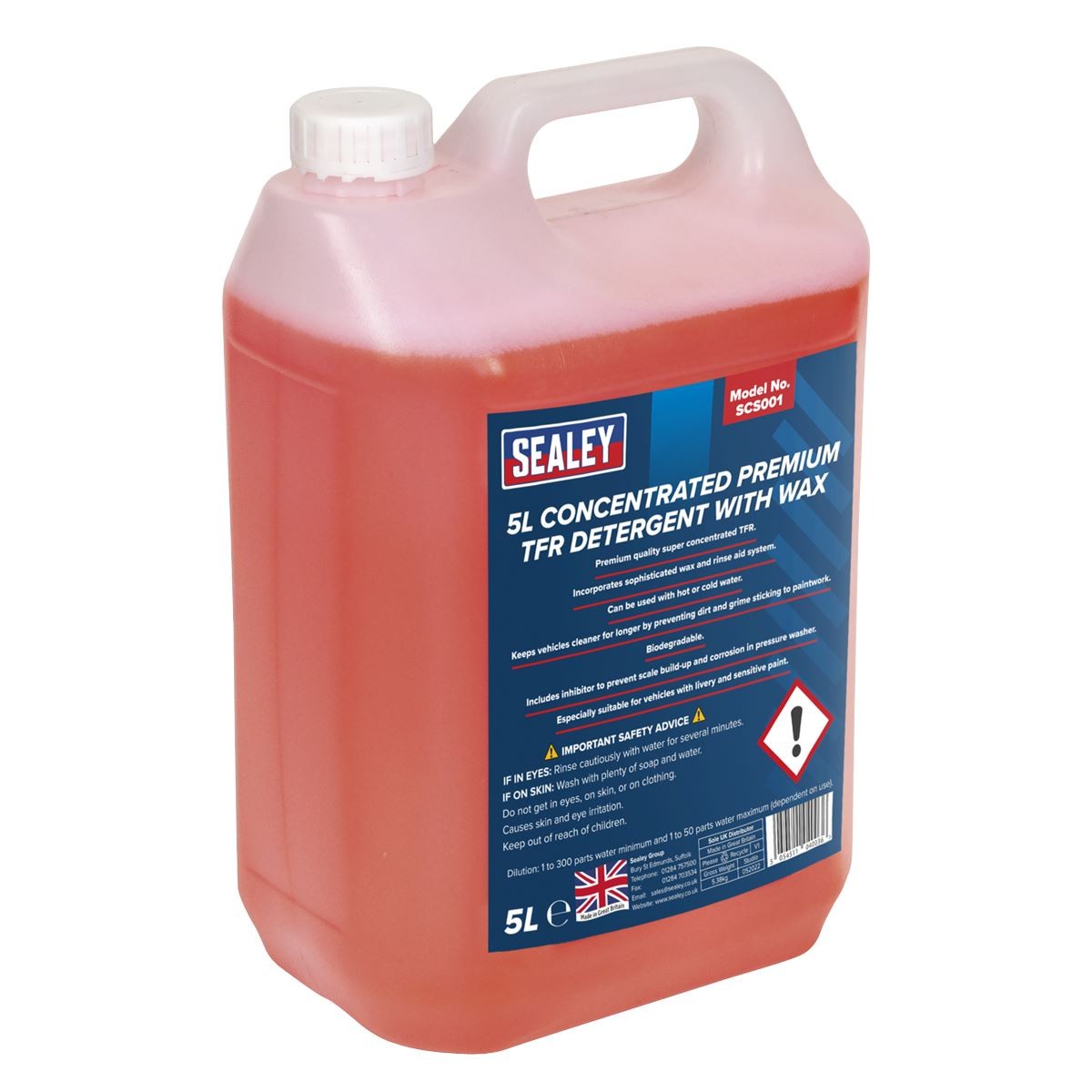 Sealey TFR Premium Detergent with Wax Concentrated 5ltr - Image 10
