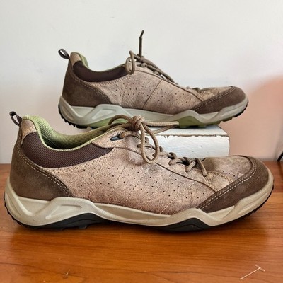 ECCO Receptor Technology Brown Leather Hiking Shoes Mens EU 42 US 8-8.5