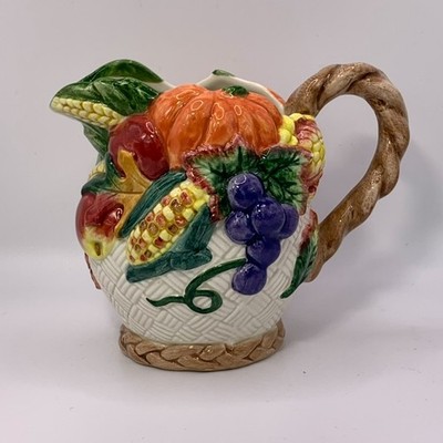 Fitz and Floyd Golden Harvest Creamer Autumn Fruit Corn Pumpkin