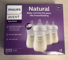 Philips Avent Natural Baby Bottle with Natural Response Nipple, Clear, 9 oz, 4pk