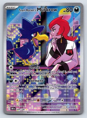 Team Rocket's Murkrow Illustration Rare SV10: Destined Rivals 200/182 NM