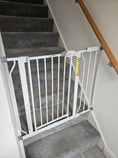 Regalo Pressure Fit White Baby Stair Gate With Extension