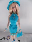 Handmade Crochet OOAK outfit dress and accesories for Silkstone, Barbie, Vintage