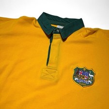 VTG Halbro Rugby Imports Australia National Rugby Polo Shirt Size XL Made In USA