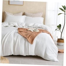 Muslin Duvet Cover Size, 100 Washed Cotton Duvet Cover Set, Ultra King White